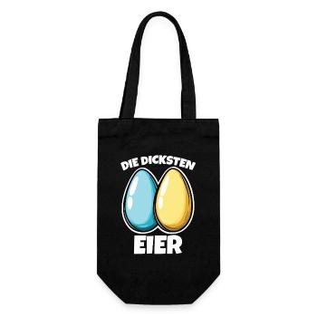 Dicke Eier die dicksten Eier Ostereier - Geschenkbeutel für Flaschen - Schwarz - Vorne