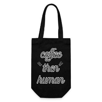 coffee then human - Sac à bouteille - noir - Devant