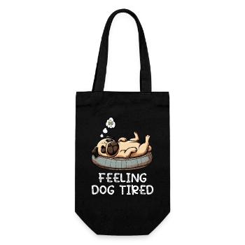 Feeling Dog Tired Pug Pugs Pug Owner Pug Dog - Gift Bag for Bottles - black - Front