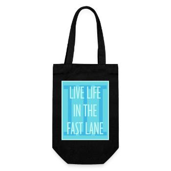 Life In The Fast Lane Schwimmer Lustig Pool Spruch - Geschenkbeutel für Flaschen - Schwarz - Vorne