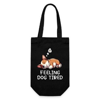 Se sentir fatigué par le chien Corgi Corgi - Sac à bouteille - noir - Devant