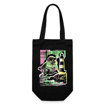 Cool seal North Sea Baltic Sea - Gift Bag for Bottles - black - Front