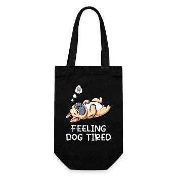 Feeling Dog Tired French Bulldog Frenchie - Gift Bag for Bottles - black - Front