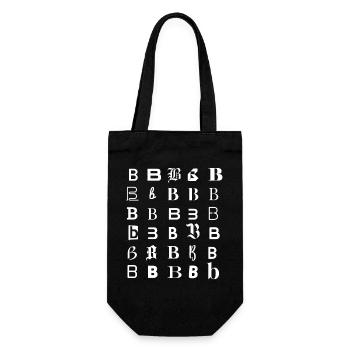 Typography Alphabet Letter B Glyph Mosaic - Gift Bag for Bottles - black - Front