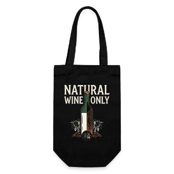 Natural Wine Only - Geschenkbeutel für Flaschen - Schwarz - Vorne
