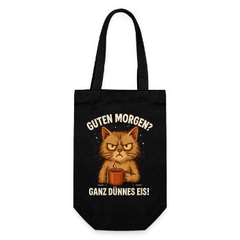 Nen Scheiss Muss Ich Katze - Geschenkbeutel für Flaschen - Schwarz - Vorne