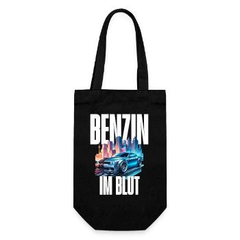 Benzin im Blut Neon - Geschenkbeutel für Flaschen - Schwarz - Vorne