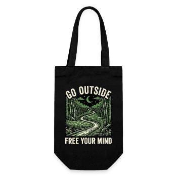 Going out close to nature - Gift Bag for Bottles - black - Front