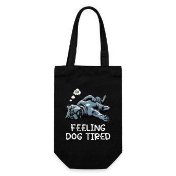 Feeling Dog Tired Cane Corso italienischer mastiff - Geschenkbeutel für Flaschen - Schwarz - Vorne
