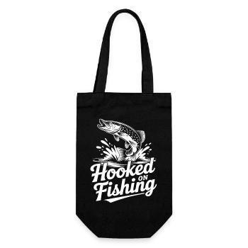 Hooked on Fishing Graphic - Gift Bag for Bottles - black - Front