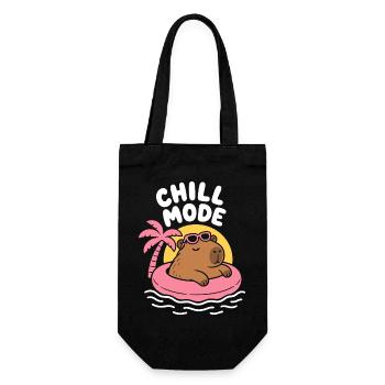 Chill Mode Floating Capybara - Gift Bag for Bottles - black - Front