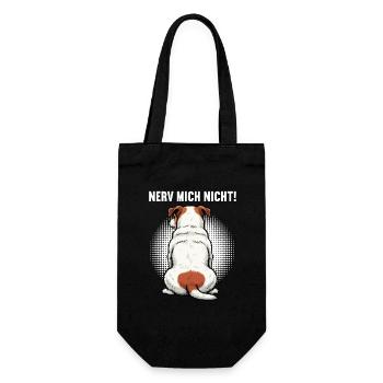 Nerv Mich Nicht Jack Russel terrier Jacky Jackys - Geschenkbeutel für Flaschen - Schwarz - Vorne