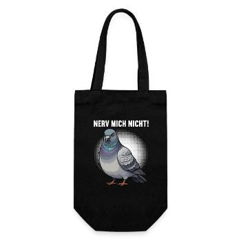 Nerv Mich Nicht Taube Tauben Taubenliebhaber  - Geschenkbeutel für Flaschen - Schwarz - Vorne