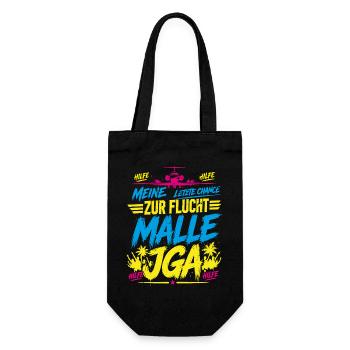 Malle 2026 JGA Meine letzte Chance zur Flucht - Geschenkbeutel für Flaschen - Schwarz - Vorne