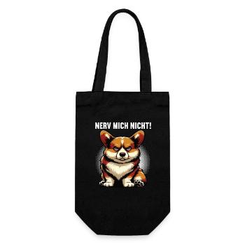 Nerv Mich Nicht Corgi Corgis Welsh Corgi Corgihund - Geschenkbeutel für Flaschen - Schwarz - Vorne