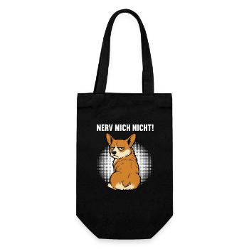 Nerv Mich Nicht Corgi Corgis Welsh Corgi Corgihund - Geschenkbeutel für Flaschen - Schwarz - Vorne