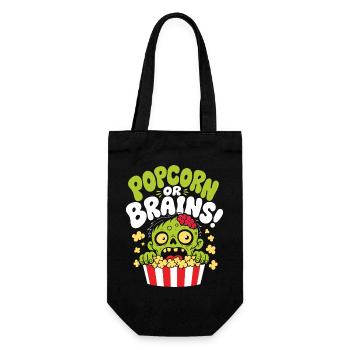 Popcorn Or Brains Zombie Horror - Gift Bag for Bottles - black - Front