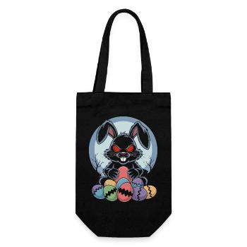 Frohe Ostern Süßer Osterhase Eiersuche Ostereier - Geschenkbeutel für Flaschen - Schwarz - Vorne