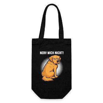Nerv Mich Nicht Golden Retriever Goldie Goldies - Geschenkbeutel für Flaschen - Schwarz - Vorne