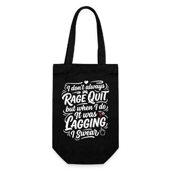 Rage Quit Gaming Humor Spruch - Geschenkbeutel für Flaschen - Schwarz - Vorne