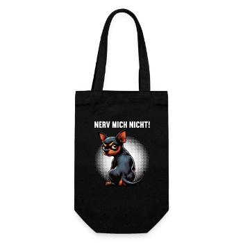 Nerv Mich Nicht Zwergpinscher Pinscher Minpin - Geschenkbeutel für Flaschen - Schwarz - Vorne