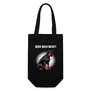 Nerv Mich Nicht Dobermann Dobermannbesitzer  - Geschenkbeutel für Flaschen - Schwarz - Vorne