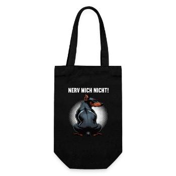 Nerv Mich Nicht Dobermann Dobermannbesitzer  - Geschenkbeutel für Flaschen - Schwarz - Vorne
