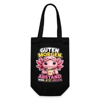 Axolotl Braucht Sicherheitsabstand - Geschenkbeutel für Flaschen - Schwarz - Vorne
