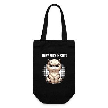 Nerv Mich Nicht Alpaka lama Alpakabesitzer Alpakas - Geschenkbeutel für Flaschen - Schwarz - Vorne