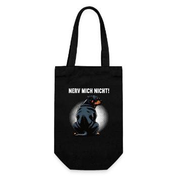 Nerv Mich Nicht Rottweiler Rottweilerbesitzer  - Geschenkbeutel für Flaschen - Schwarz - Vorne