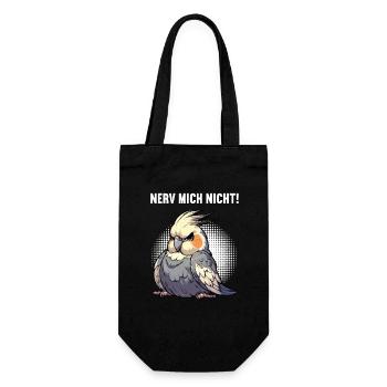 Nerv Mich Nicht Nymphensittich Nymphensittiche  - Geschenkbeutel für Flaschen - Schwarz - Vorne