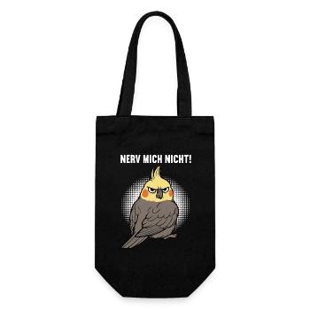 Nerv Mich Nicht Nymphensittich Nymphensittiche  - Geschenkbeutel für Flaschen - Schwarz - Vorne