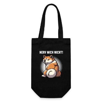 Nerv Mich Nicht Akita Akitabesitzer Akitaliebhaber - Geschenkbeutel für Flaschen - Schwarz - Vorne