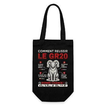 GR20 Finisher cadeau drole randonnée Corse - Sac à bouteille - noir - Devant