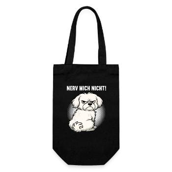 Nerv Mich Nicht Malteser Malteserbesitzer Maltese - Geschenkbeutel für Flaschen - Schwarz - Vorne