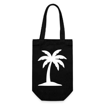 Palm Tree Summer Beach Vacation Sea Travel Gift - Gift Bag for Bottles - black - Front