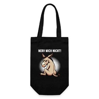 Nerv Mich Nicht Esel Eselchen Eselhalter Muli  - Geschenkbeutel für Flaschen - Schwarz - Vorne