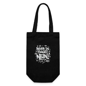 IT Statement Bevor du fragst: Nein! - Geschenkbeutel für Flaschen - Schwarz - Vorne