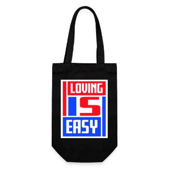 Loving Is Easy Inspirierend Romantisch Spruch Logo - Geschenkbeutel für Flaschen - Schwarz - Vorne