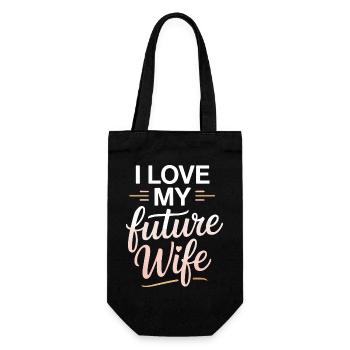 J’adore mon futur épouse Cadeau romantique - Sac à bouteille - noir - Devant