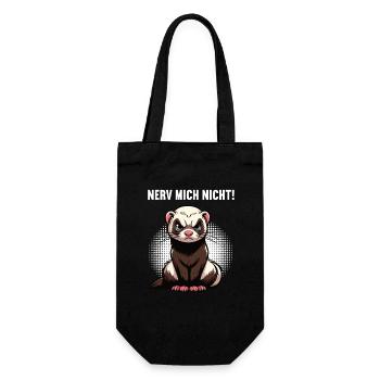Nerv Mich Nicht Frettchen Frettchenbesitzer - Geschenkbeutel für Flaschen - Schwarz - Vorne