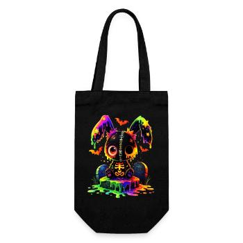 Kawaii Gothic Kaninchen  - Geschenkbeutel für Flaschen - Schwarz - Vorne