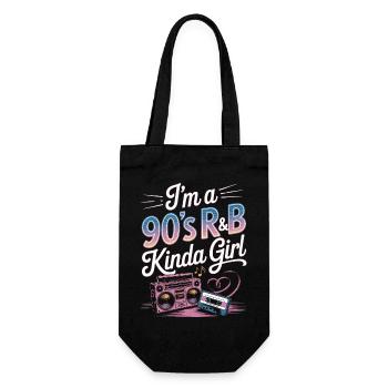 Ich bin ein 90er-Jahre-R&B-Mädchen-Retro-Mädchen - Geschenkbeutel für Flaschen - Schwarz - Vorne