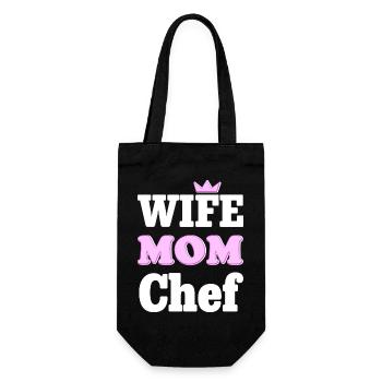 Wife Mom Chef - Design statement pour les mamans - Sac à bouteille - noir - Devant