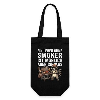 Waschbär Smoker Liebhaber - Geschenkbeutel für Flaschen - Schwarz - Vorne