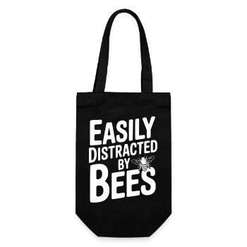 Leicht von Bienen ablenken lassen - Geschenkbeutel für Flaschen - Schwarz - Vorne
