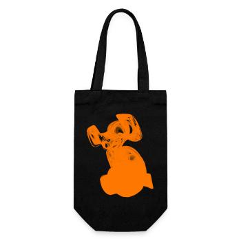 Der orange Hund - Geschenkbeutel für Flaschen - Schwarz - Vorne