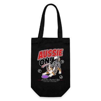 Aussie On! Australian Shepherd - Gift Bag for Bottles - black - Front