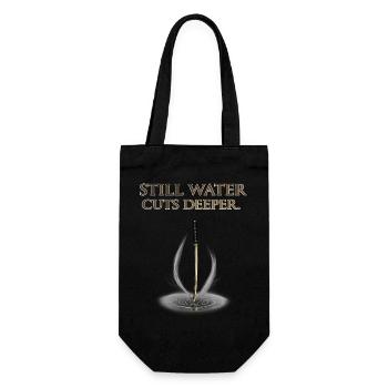 Still Water Cuts Deeper Katana Stoic Gym Shirt - Gift Bag for Bottles - black - Front