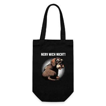 Nerv Mich Nicht Rauhaardackel Dackel Dackelhalter - Geschenkbeutel für Flaschen - Schwarz - Vorne